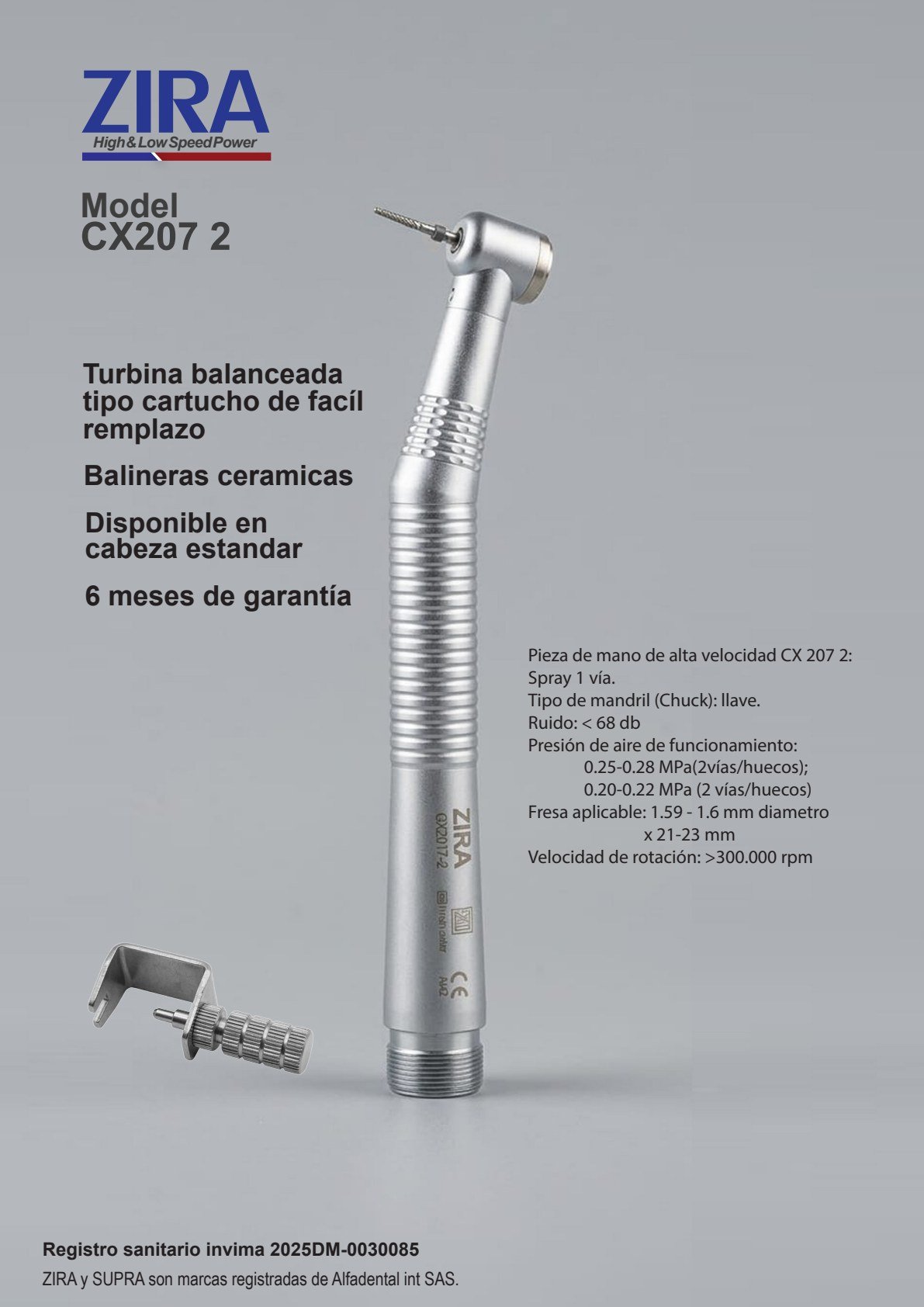 Pieza de mano ZIRA CX207-2