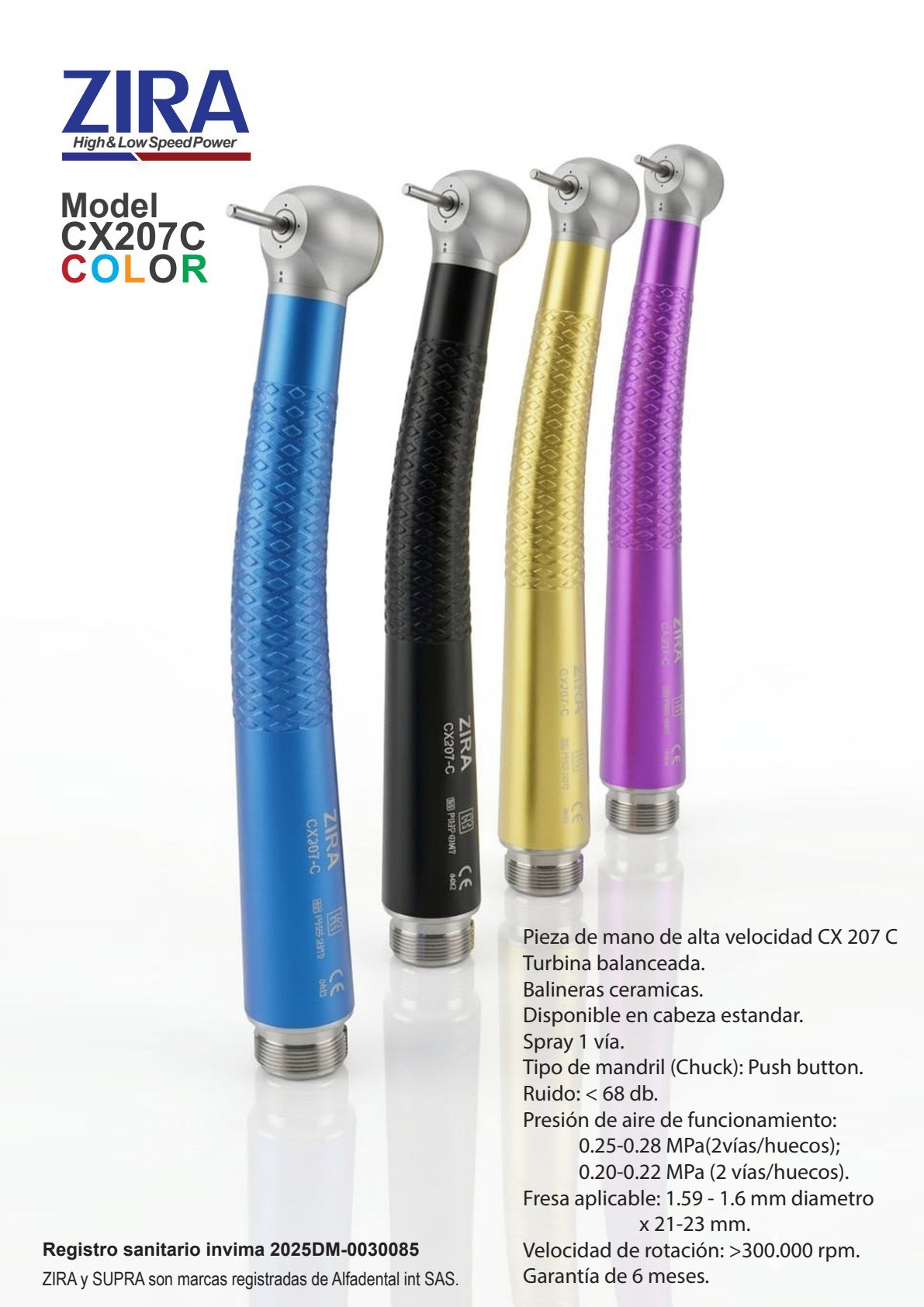 Pieza de mano ZIRA CX207-C Color