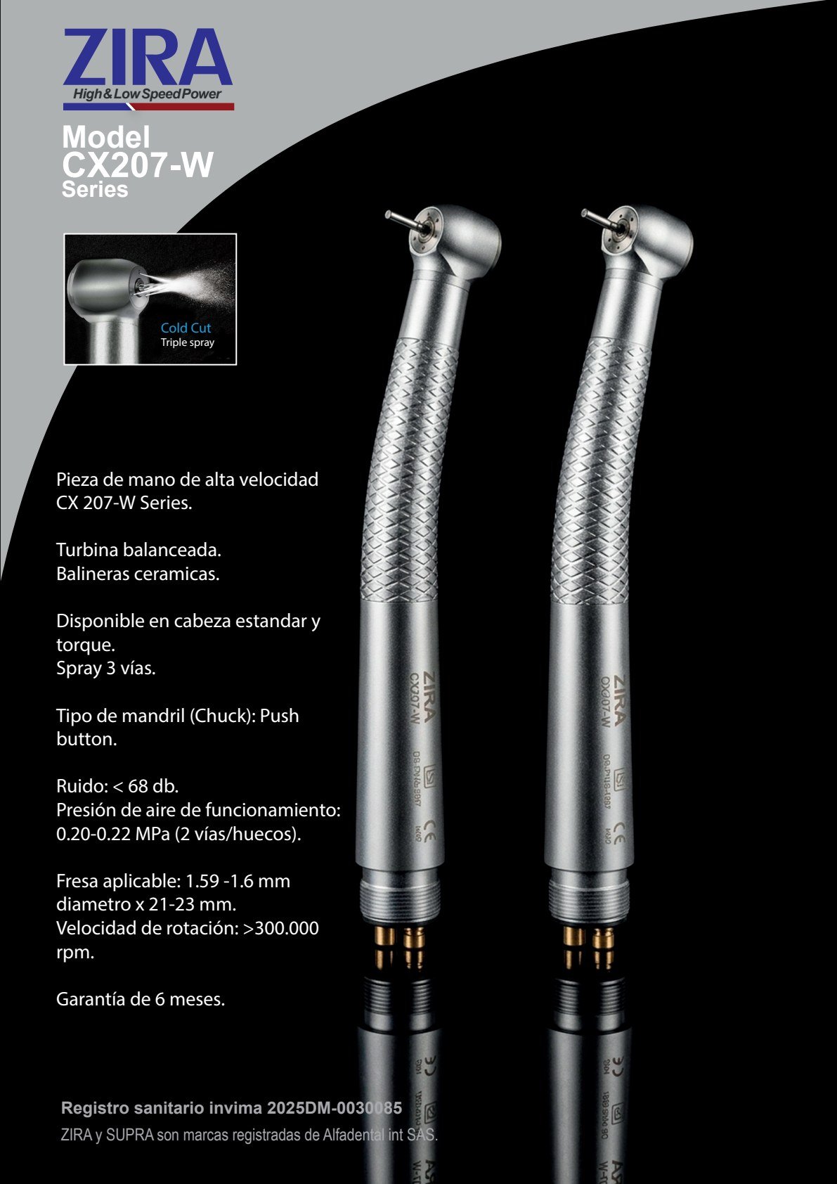 Pieza de mano ZIRA CX207-W Cold Cut